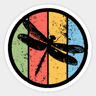 Vintage Grunge Dragonfly Pop Art – Retro Nature Insect Design Sticker